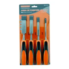 MAKAWA - Set Kit Jgo De Formones Cinceles P/ Madera 4 Piezas