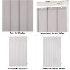 BERTEX - Cortina Vertical Screen 175cm ancho x 230cm alto Persiana Gris