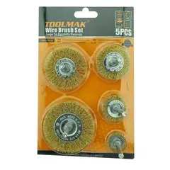 GENERICO - Set Juego De Escobillas Redondas 5 Piezas Toolmak
