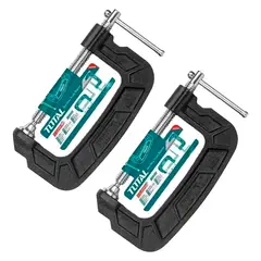 TOTAL TOOLS - Pack 2 Prensa Tipo C 3 Pulgadas (75mm)