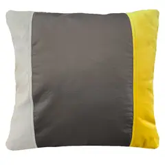 ELIZABETH PEPER - Funda Cojin Decorativo EcoCuero Cafe Beige Amarillo 45x45