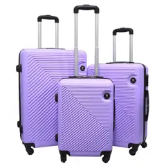 GENERICO - Set 3 Maletas Rigidas Ruedas 360- Lila 27