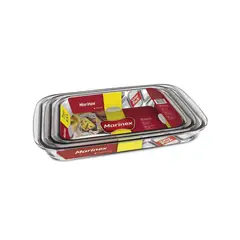 GENERICO - Pack 3 Fuentes Rectangulares Vidrio Templado Marinex.