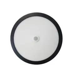 AVC Y VELL MAX - Panel Redondo LED Sobrepuesto Con Sensor Negro 18W Frío