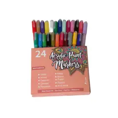 PANGUI TOYS - Lápices Acrílicos Marcadores 24 Colores Punta Redonda.