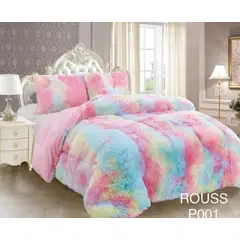 GENERICO - Cubrecama de Invierno Peludo con Chiporro 1.5 P Multicolor