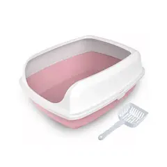 MARBEN PETS - Arenero Wonder Cat Con Bordes Gato - Color Rosa.