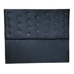 GENERICO - Respaldo 2 Plazas Negro Felpa Botón Diamante a piso Muebles Rimar