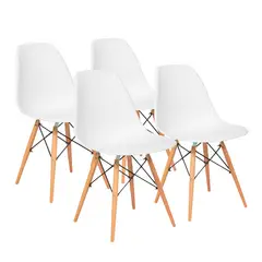 EAMES - Pack de 4 Sillas DSW - Blanco