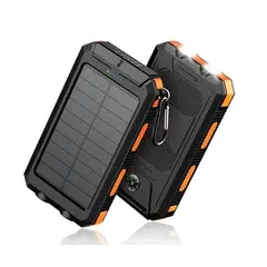 GENERICO - Cargador Solar Portátil 20000mAh Linterna a Prueba de Agua y polvo