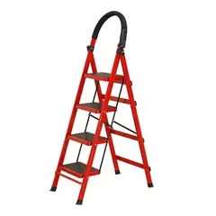 GENERICO - Escalera Metálica plegable 4 peldaños resistente