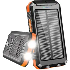 GENERICO - Cargador Solar Portátil 20000mAh Linterna a Prueba de Agua y polvo