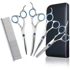 KUANGYE - Set De Tijeras Peluquería Canina Perros Corta Pelo 4 Tijeras
