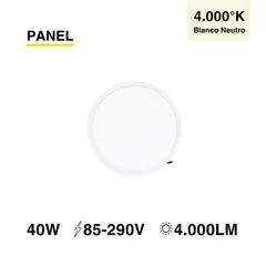DEMASLED - Panel LED BACKLIGHT Redondo Embutido de 60cm 40W Luz Neutra