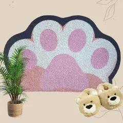 GENERICO - Limpiapiés Alfombra: Bienvenida Mascota Cocina Baño 12 GARRITA NARANJA