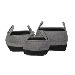 NEWTREE - Set 3pcs Canastos de Tela Con Asas
