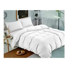 GENERICO - Juego De Sabanas Unicolor Blancas 2.0 Plazas (Queen) 144 Hilos