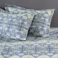 ZAHR - CUBRECAMA ESTAMPADO AZUL 2.5 PLAZAS