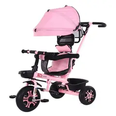 MUNDO ONLINE - Coche Triciclo Infantil 4 En 1 Rosado