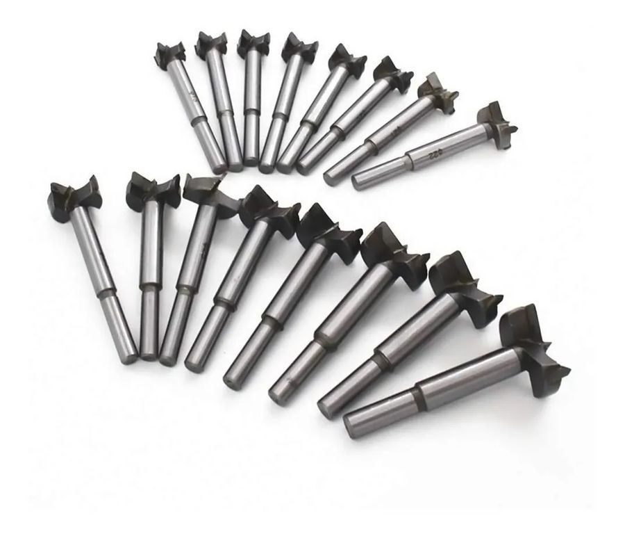 16 Brocas Forstner 15-35mm Para Carpintería Bisagra De Acero