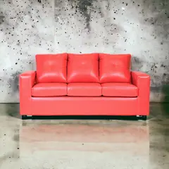 MUEBLES AMERICA - Sofá Emilia 3 Cuerpos Pu Rojo