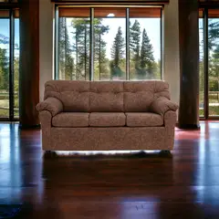 MUEBLES AMERICA - Sofá América 3 Cuerpos Cuero Auris Café