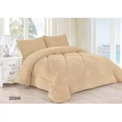 ANGELES DEL HOGAR - Cobertores pluhs con chiporros Plaza Y Media Beige