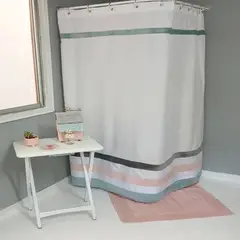 GIOS - Cortina De Baño Tricolor Pastel