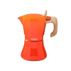 OROLEY - Cafetera Italiana Induccion Petra Orange 6 Tazas