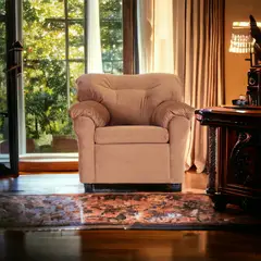 MUEBLES AMERICA - Sofá América 1 Cuerpo Tela Tostado