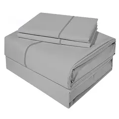 VICTORIANAS - Juego De Sabanas Full Dark Natural Gris 300 Hilos