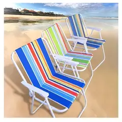 GENERICO - Silla De Playa Con Apoyabrazos Plegable Vacaciones Verano
