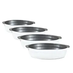 GENERICO - Set 4 Fuente de Cerámica p/horno tipo Gres - OVAL 22x14 Grafito