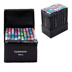 ESHOPANGIE - Pack Marcadores De Doble Punta 80 Colores, Pincel Y Cincel