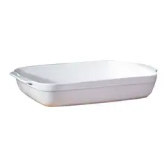 GENERICO - Fuente de Cerámica phorno tipo Gres - RECTANGULAR 36x25 Blanco