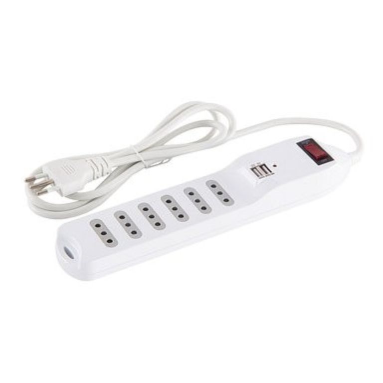 Alargador Zapatilla 1.5m Switch Usb 6 Posiciones