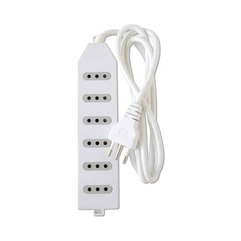 Alargadores Zapatilla 6 tomas Corriente 1-5m Blanco