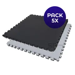SDFIT - Pack 5x Tatami 4,0 cm grosor - 100 x 100 cm - Negro / Gris
