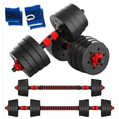 GENERICO - Set Mancuernas 30 Kilos Ajustables + Guantes + Muñequeras.