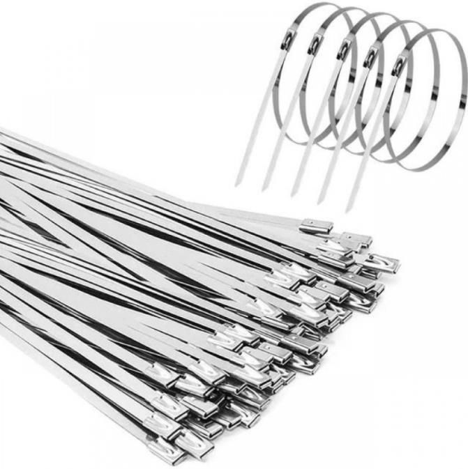 Abrazadera Metálica 200 Mm Amarra Acero Inoxidable 100 Unidad