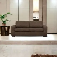 MUEBLES AMERICA - Sofá Infinity 3 Cuerpos Cuero Auris Café