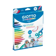 GIOTTO - Lapiz Textil 12 Colores - Marcador De Telas