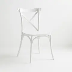 KLIK - Silla Crossback Danubio de Terraza Exterior o Comedor - Blanca
