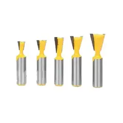 MALCREADO34401 - Fresa Madera Cola De Milano Vástago ½ 5 Un. Dif. Medidas