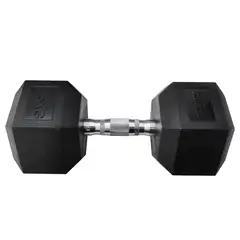 ATLETIS - Mancuerna Hexagonal 25 Kg Negro
