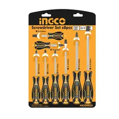 INGCO - Kit Set Juego Destornilladores 8 Piezas