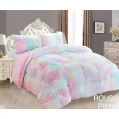 GENERICO - Cubrecama de Invierno Peludo con Chiporro 1.5 P Multicolor P008