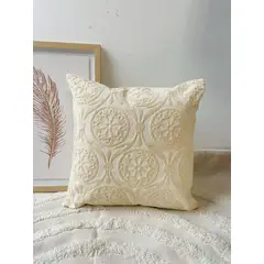 TODOHOGAR SANTIAGO DE CHILE - Cojín bordado en tono beige cbb06 45x45