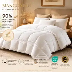 BIANCOBELO - Plumon Superking Invierno Premium 90% pluma de pecho ganso Certificado