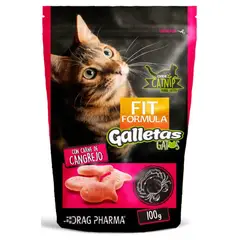 DRAG PHARMA - Snack Para Gatos Galletas Sabor Cangrejo Fit Formula 100g